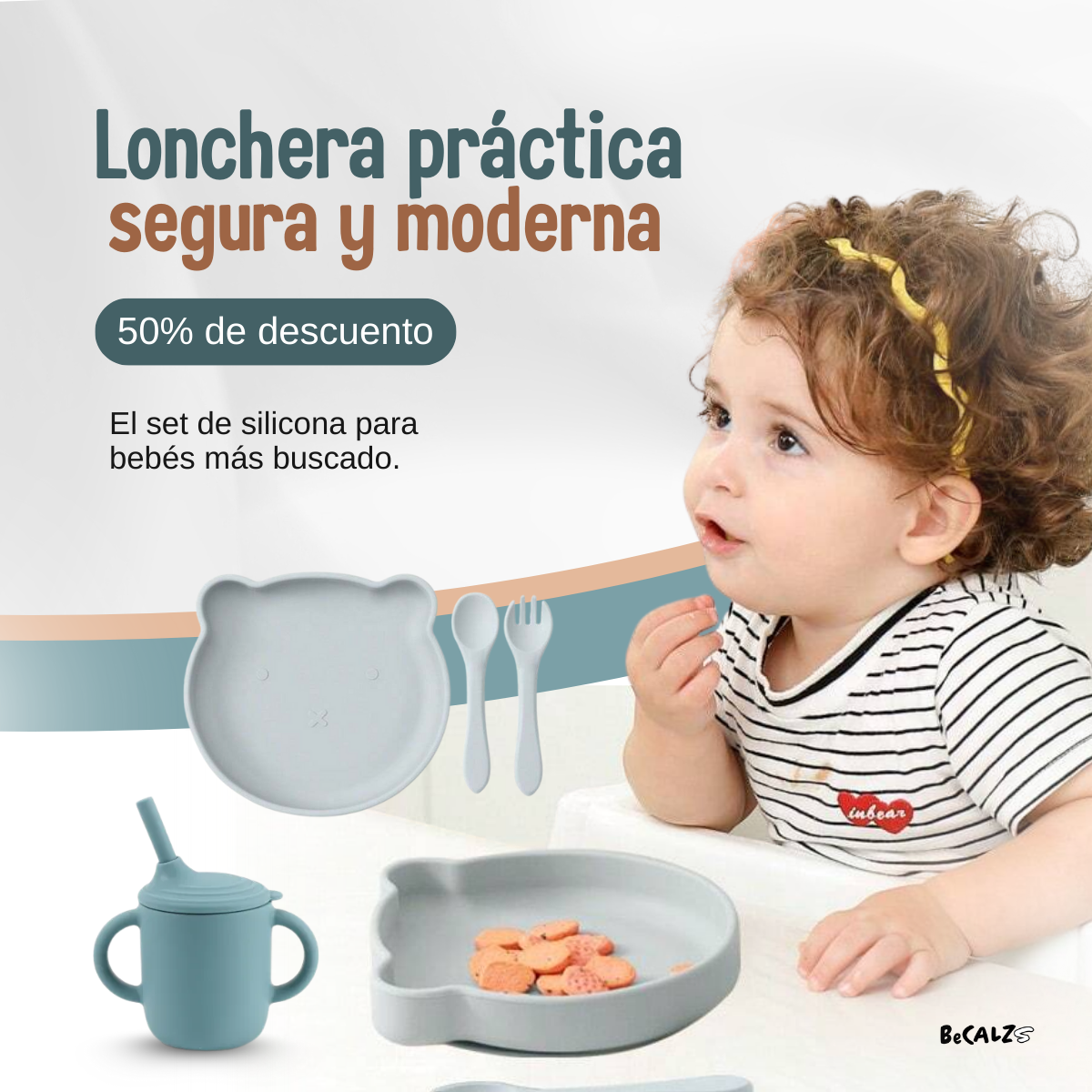 Set de Lonchera de Silicona para Bebés 😱50% DE DESCUENTO😱