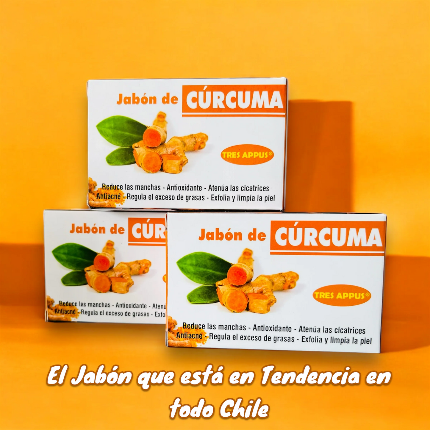 Jabón de Cúrcuma Natural ¡LIBERATE DE LAS MANCHAS Y EL ACNE! 🧼🍂 Lleva 3 y Paga 1😱