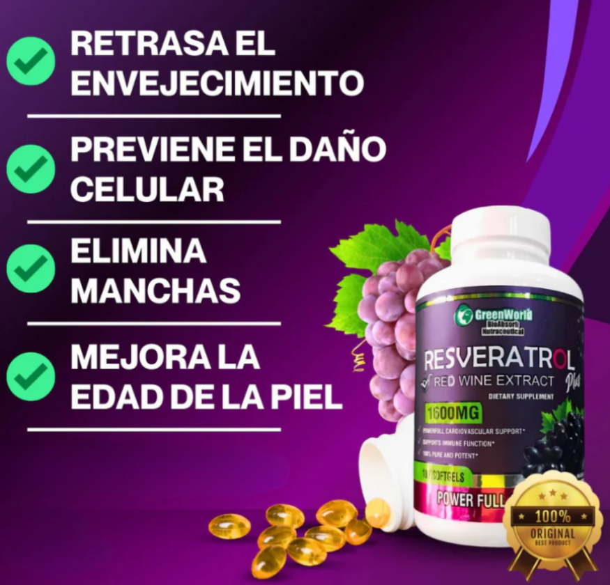 RESVERATROL® - 60 Capsulas Antienvejecimiento