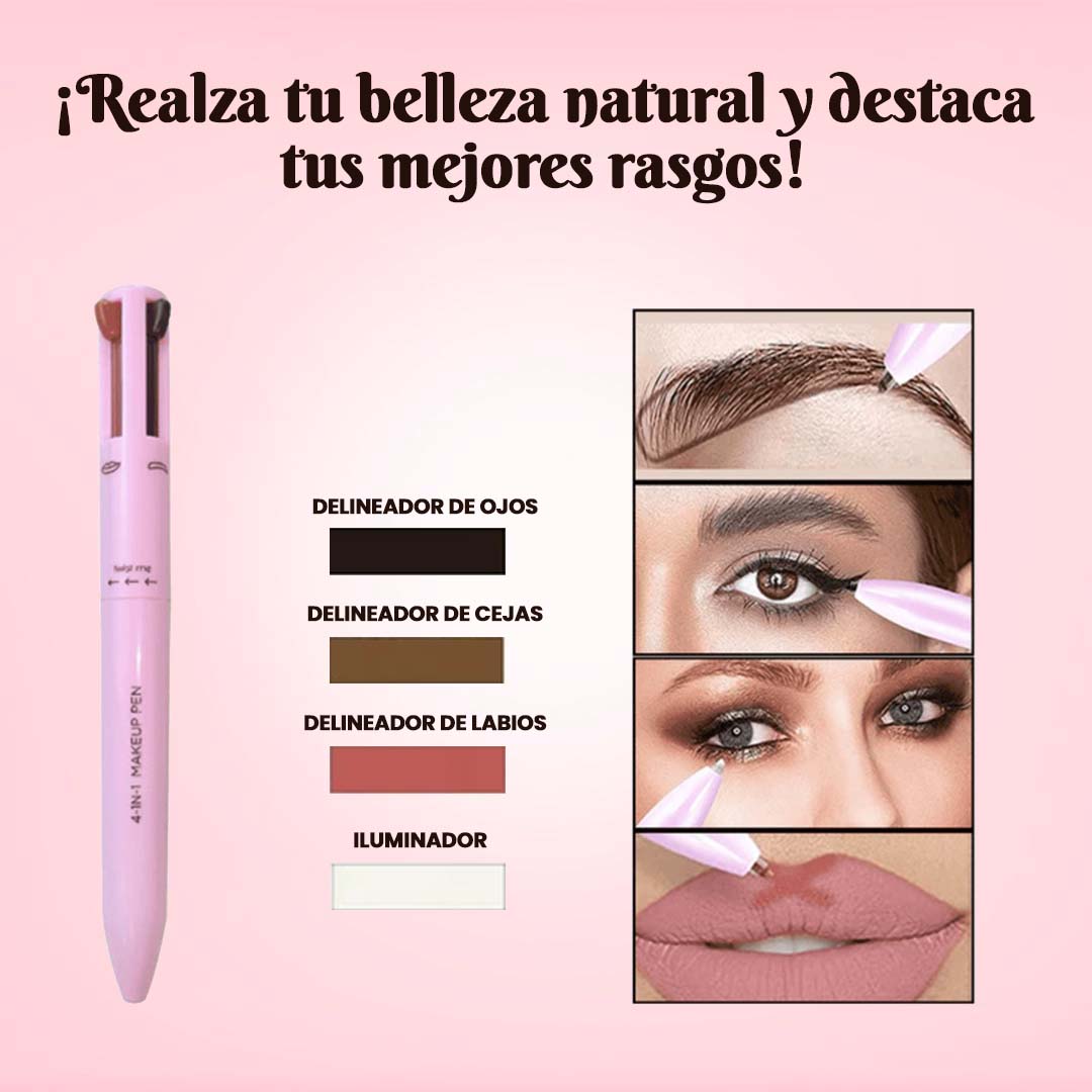 GlamLine™ - DELINEADOR 4 EN 1 (Cejas, Labios, Ojos e Iluminador) Lleva 2 y Paga 1 😱