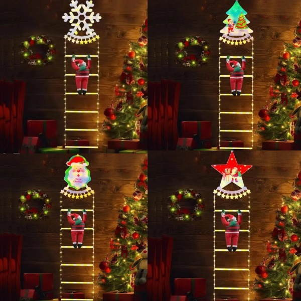 Viejo Pascuero en Escalera con Luces Led Solares🎅🏻 - 😍PRODUCTO TENDENCIA 50% DE DESCUENTO😍