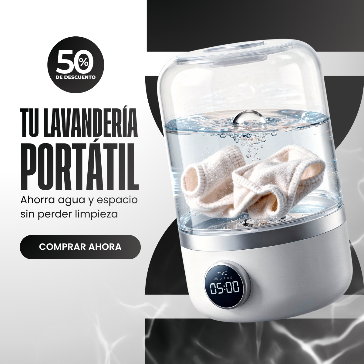 Mini Lavadora Portátil - DEJA TUS PRENDAS COMO NUEVAS 😲50% DE DESCUENTO😲
