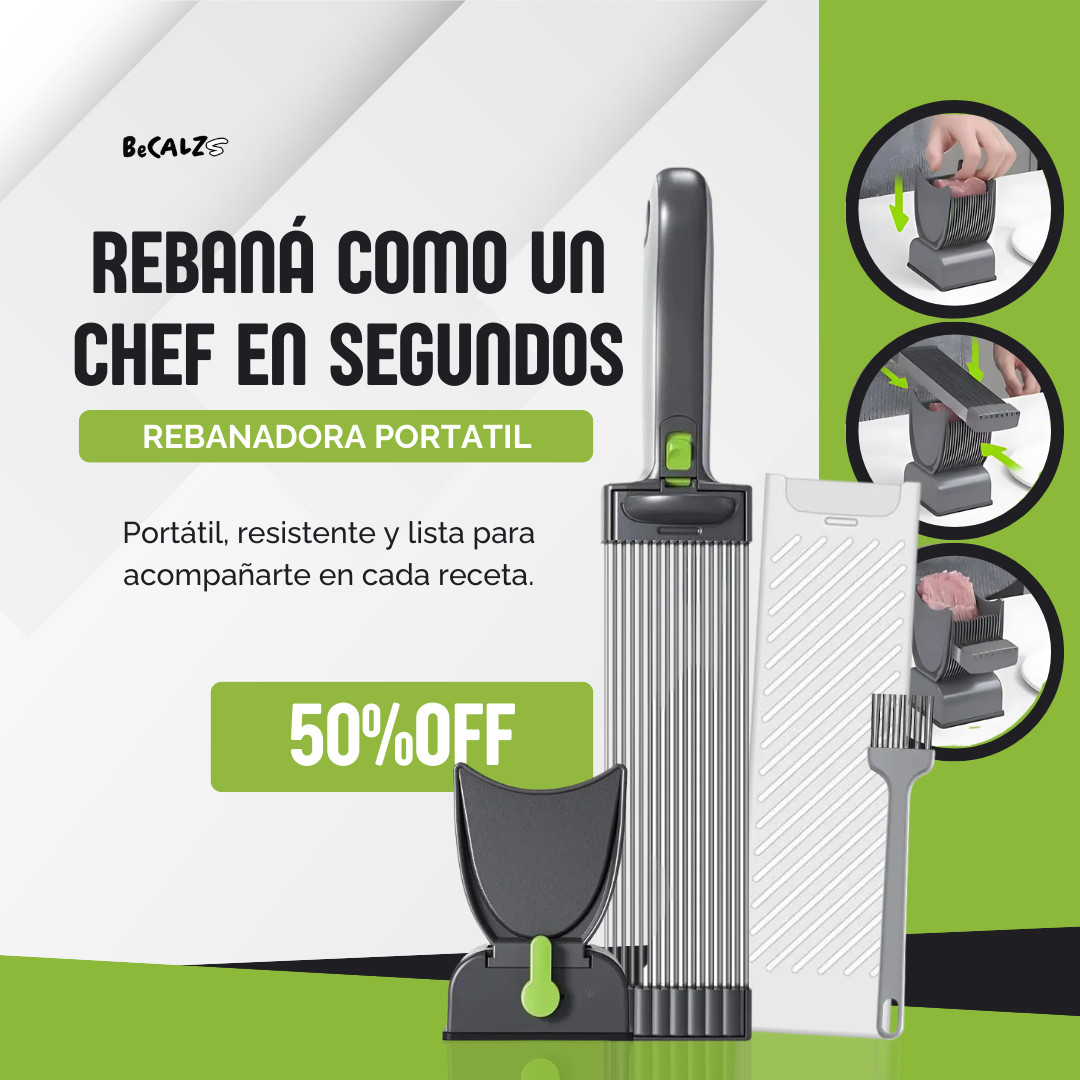 Rebanadora Portatil de Acero Inoxidable - AHORRA TIEMPO EN TU COCINA 😱50% DE DESCUENTO😱