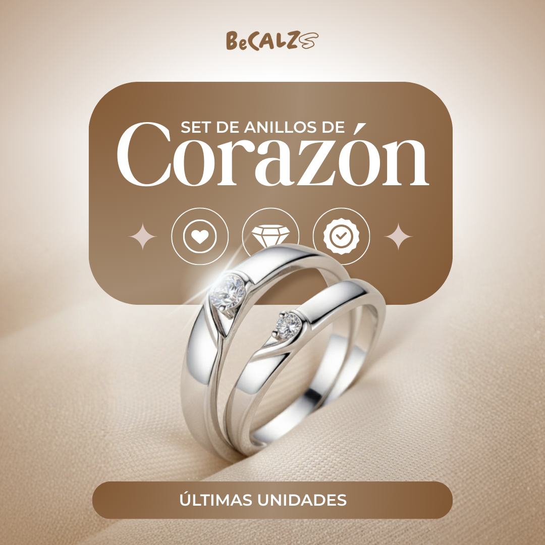 Set de Anillos de Corazón ♥️EL MEJOR REGALO PARA ESTE SAN VALENTIN♥️ 50% DE DESCUENTO😱