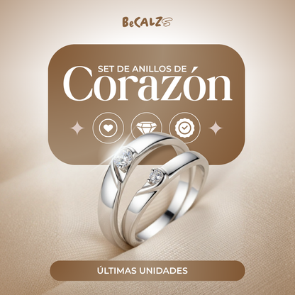 Set de Anillos de Corazón ♥️EL MEJOR REGALO PARA ESTE SAN VALENTIN♥️ 50% DE DESCUENTO😱