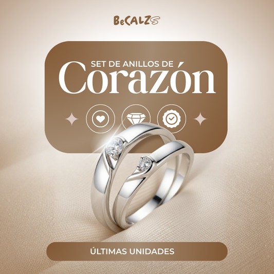 Set de Anillos de Corazón ♥️EL MEJOR REGALO PARA ESTE SAN VALENTIN♥️ 50% DE DESCUENTO😱