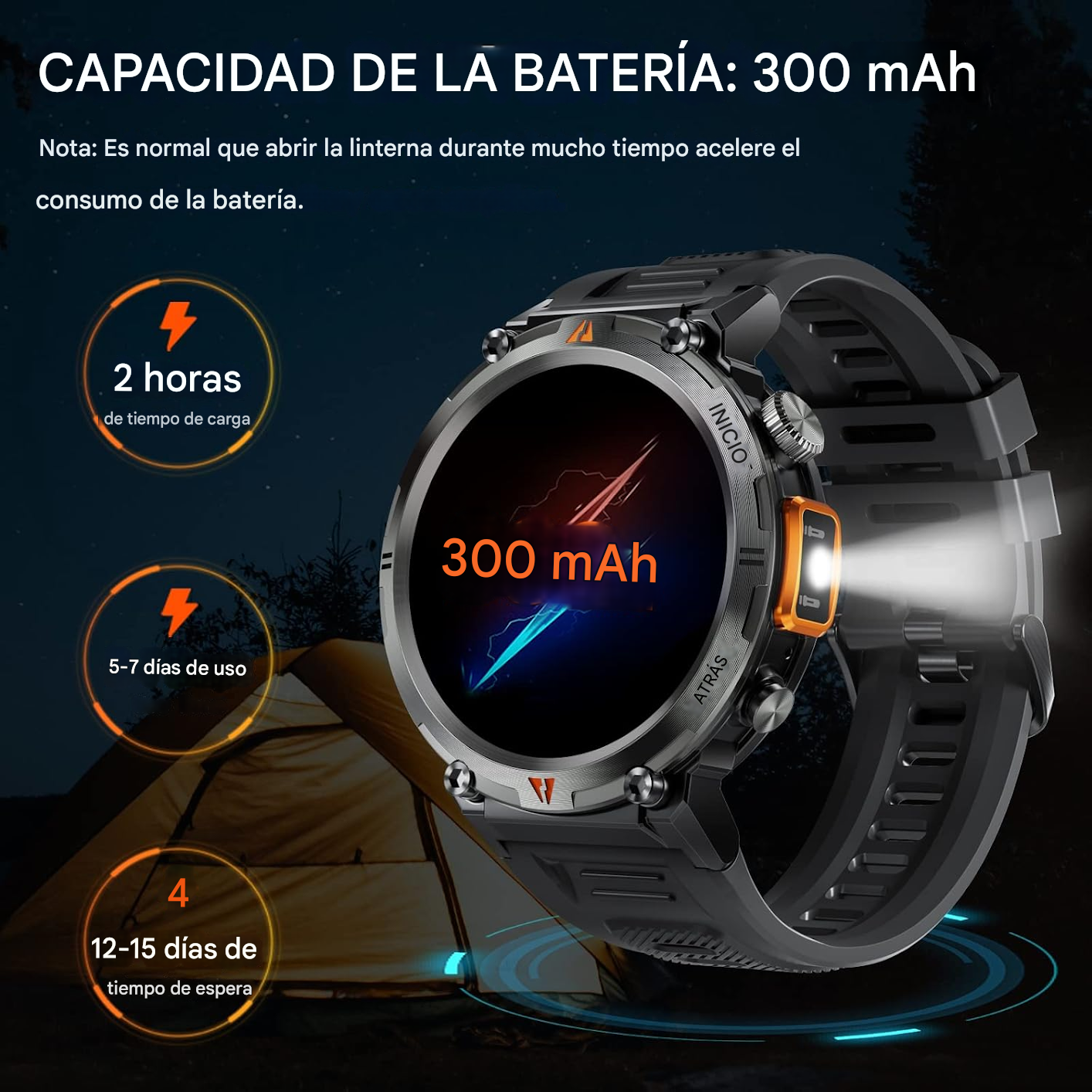 EIGIIS™ -  Reloj Inteligente Militar con Linterna LED⌚ 50% DE DESCUENTO😱