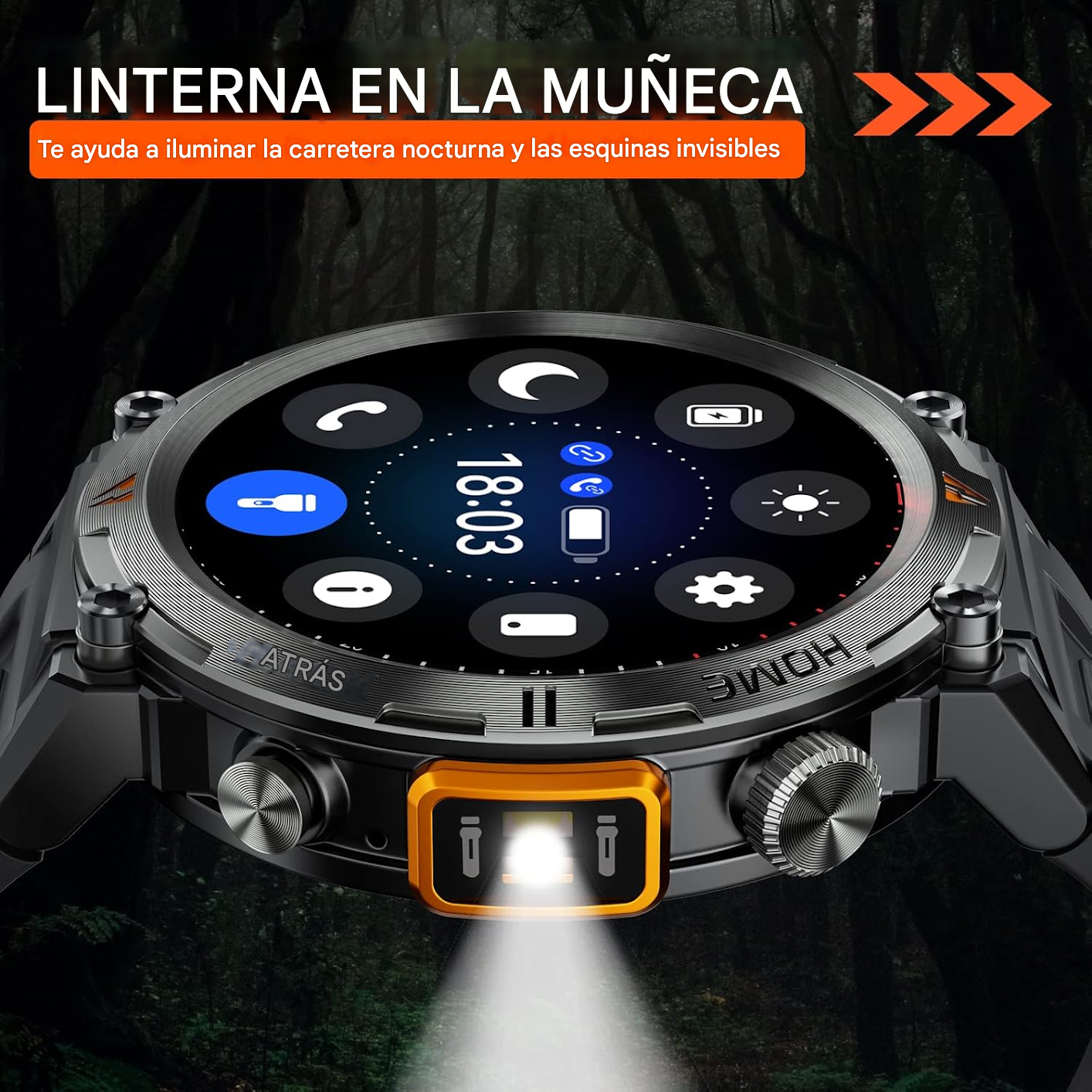 EIGIIS™ -  Reloj Inteligente Militar con Linterna LED⌚ 50% DE DESCUENTO😱