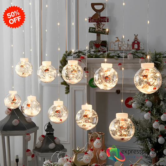 Cortina De Luces de Esferas Navideñas🎅🏻 - ✨Haz que tu Hogar Brille en esta Temporada✨