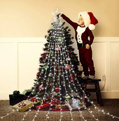 🌟🎄Luces Cascada de Navidad🎄🌟¡Con Panel Solar +12 Horas Continuas de Luz!
