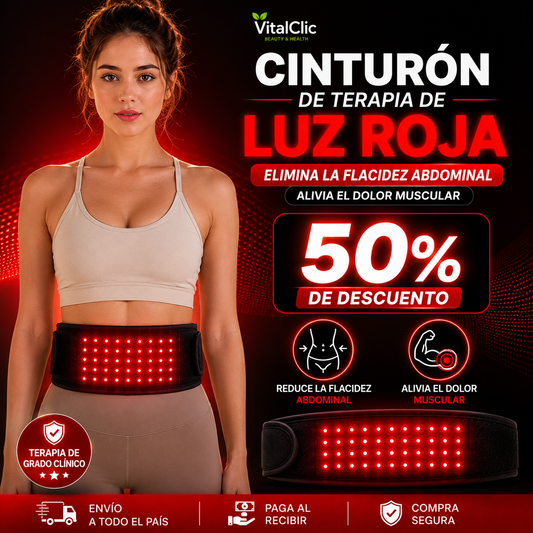 BRIVORI™ - Cinturón de Terapia con Luz Roja - ELIMINA LA FLACIDEZ Y DOLORES 😲50% DE DESCUENTO😲