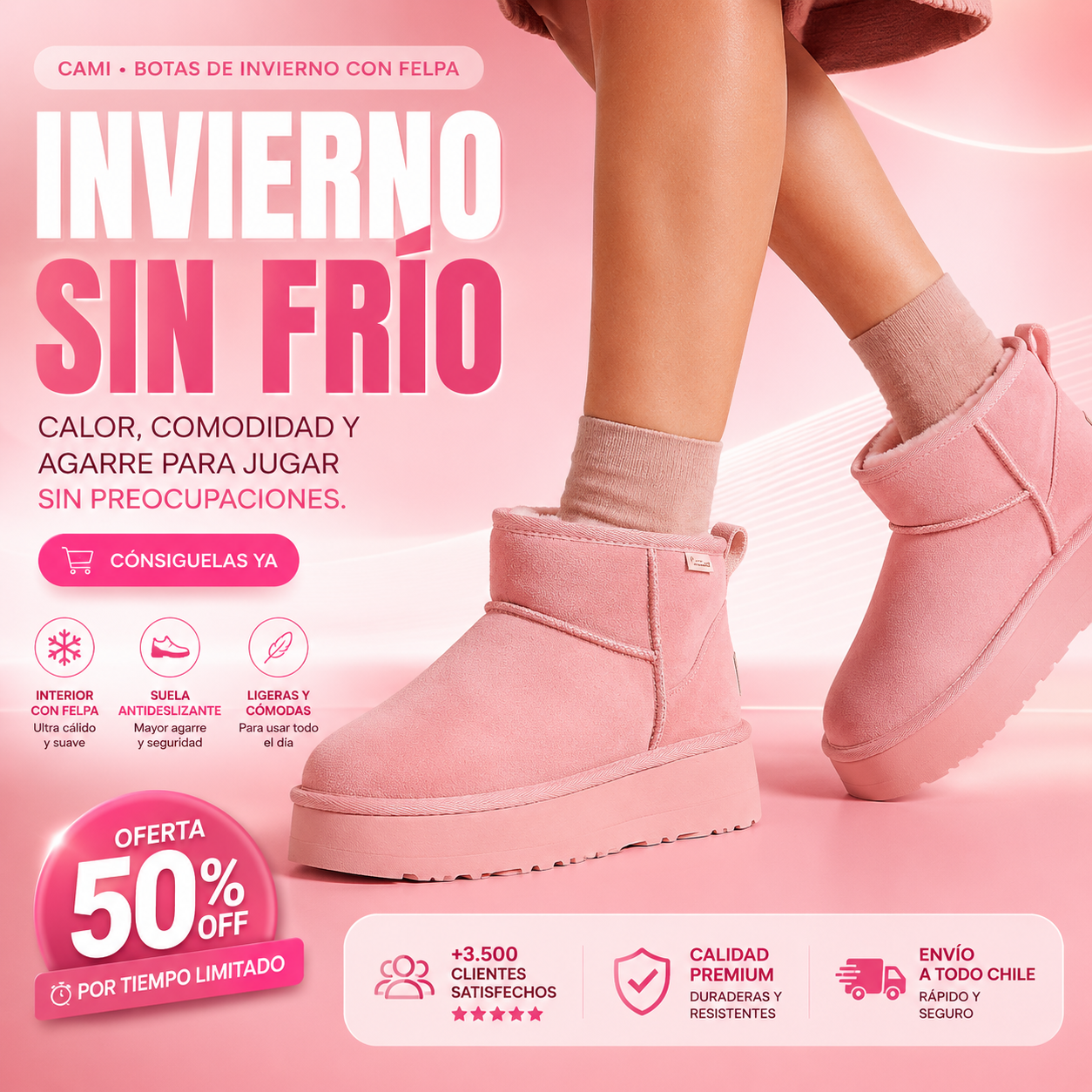 Cami™ - Pantubotas de Invierno con Felpa 😱OFERTA SOLO HOY😱