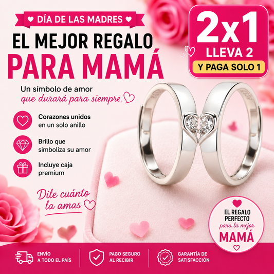 Set de Anillos de Corazón ♥️EL MEJOR REGALO PARA MAMÁ♥️ 50% DE DESCUENTO😱