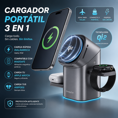 Cargador Magnetico Portátil 3 en 1 - LA TENDENCIA EN TECNOLOGIA PRO 2026 😲50% DE DESCUENTO😲