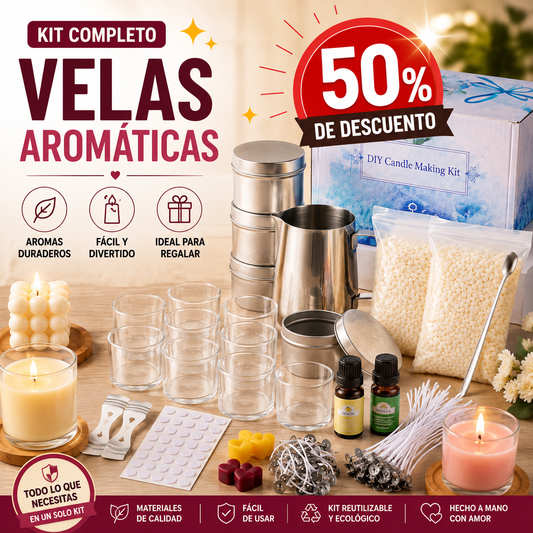 KIT COMPLETO PARA VELAS AROMATICAS 😲50% DE DESCUENTO😲