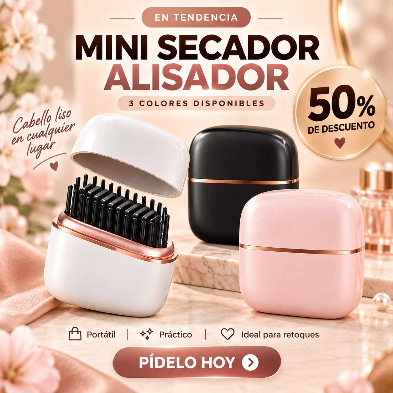 Mini Secador Alisador Portatil - TU MEJOR ALIADO PARA LUCIR UN CABELLO RADIANTE 😲50% DE DESCUENTO😲