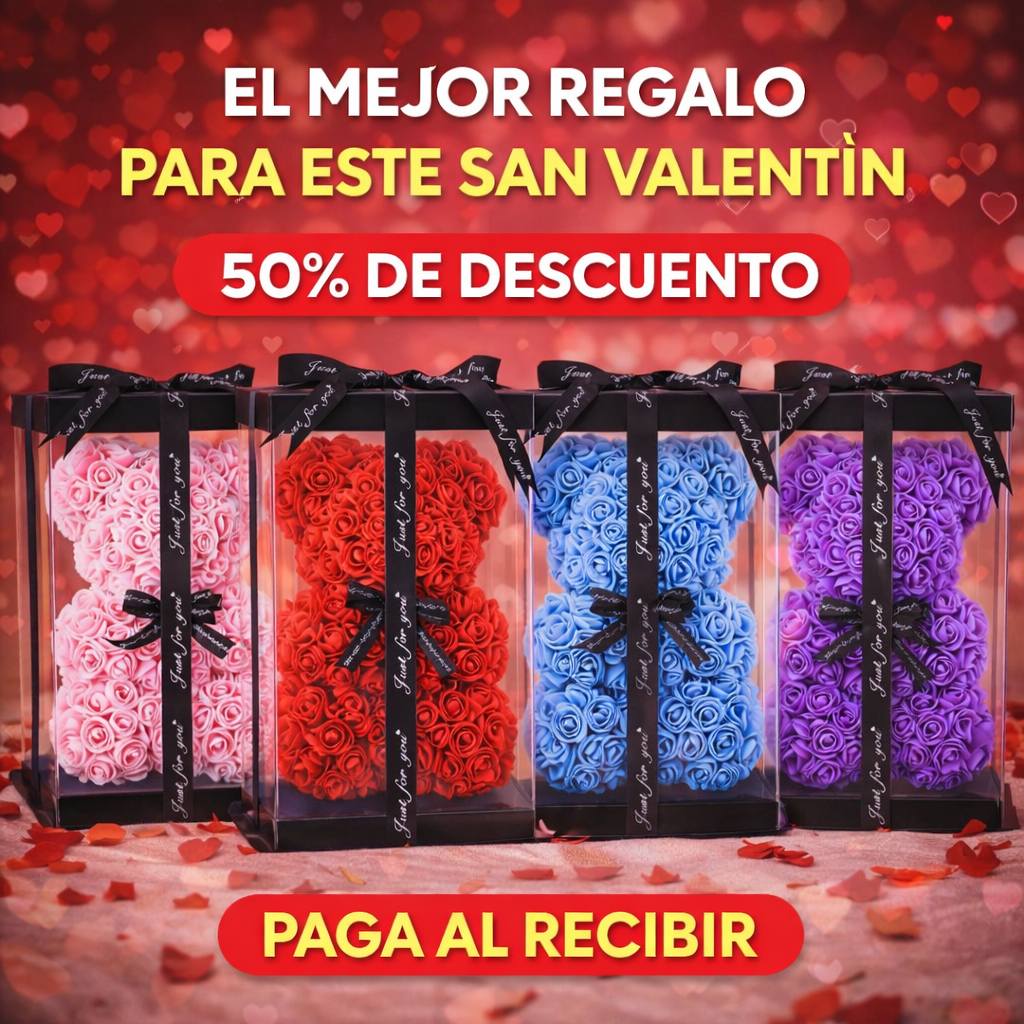 Peluche de Rosas Eternas - El Regalo Ideal Para San Valentín 🧸🌹50% DE DESCUENTO
