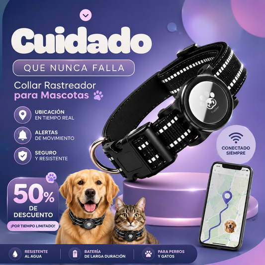 Collar Rastreador Inteligente para Mascotas GPS 4G 😲50% DE DESCUENTO😲