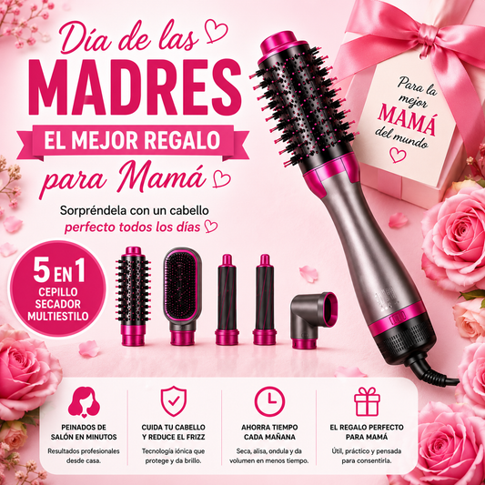 Cepillo Secador 5 en 1 - EL MEJOR REGALO PARA MAMÁ 😱50% DE DESCUENTO😱