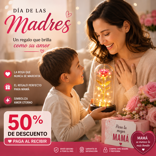 MagicLove® - Rosa Mágica de Cristal - HAZ QUE EL AMOR POR TU MAMÁ BRILLE EN ESTE DIA🌸✨