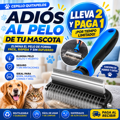 Cepillo de Doble Dentadura 🐶 ADIÓS AL PELO DE TU MASCOTA 😍LLEVA 2 Y PAGA 1😍