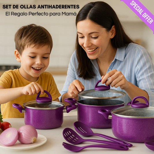 Set de 13 Piezas de Ollas Antiadherentes - 😱EL REGALO PERFECTO PARA MAMÁ😱