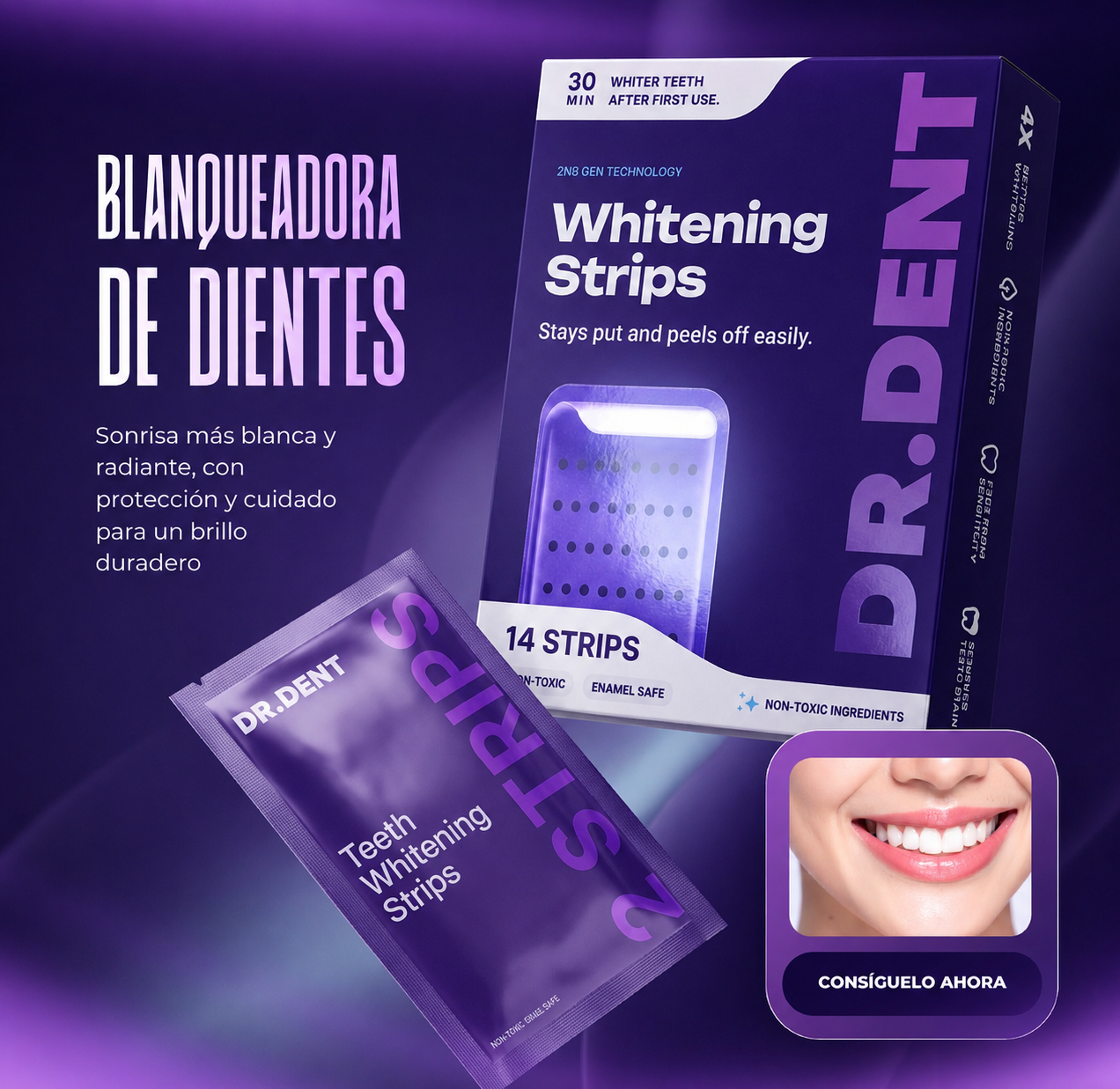 Tiras Blanqueadoras de Dientes - LUCE UNA SONRISA RADIENTE EN SEGUNDOS 😱50% DE DESCUENTO😱