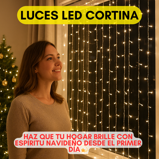 Cortina de Luces Navideña ✨ LA TENDENCIA EN ESTA TEMPORADA 😱50% DE DESCUENTO😱