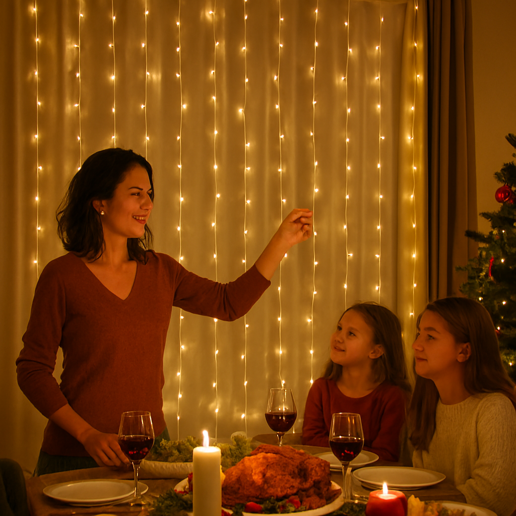 Cortina de Luces Navideña ✨ LA TENDENCIA EN ESTA TEMPORADA 😱50% DE DESCUENTO😱