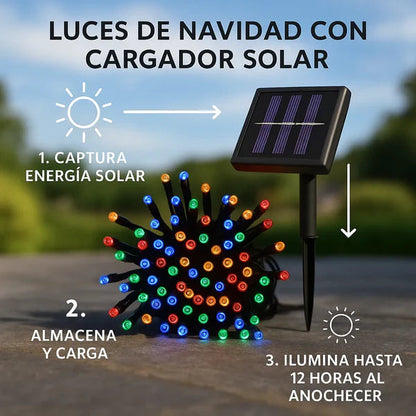 SmartLigth - Luces Navideñas con Panel Solar 😍50% DE DESCUENTO😍