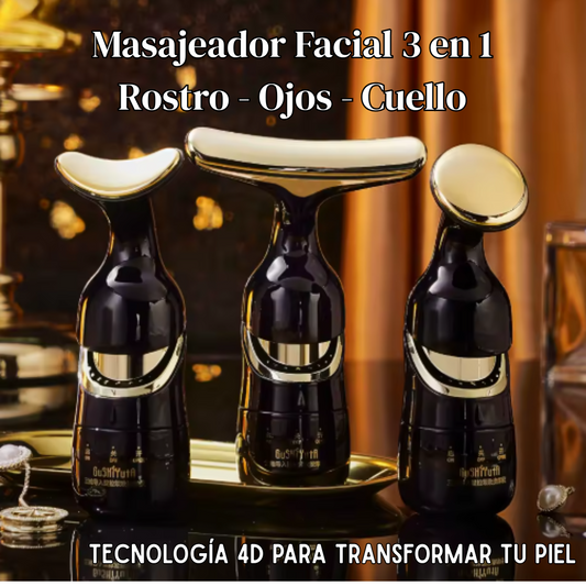 Masajeador Facial 3 en 1 con Tecnología 4D (Rostro - Ojos - Cuello) - 😍50% DE DESCUENTO😍