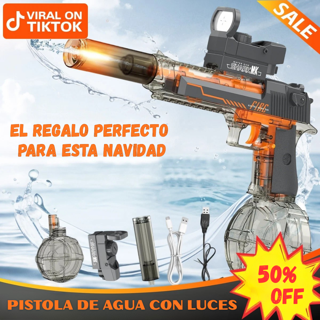 PISTOLA DE AGUA CON LUCES LED - EL MEJOR REGALO PARA ESTA TEMPORADA 😱50% DE DESCUDENTO😱