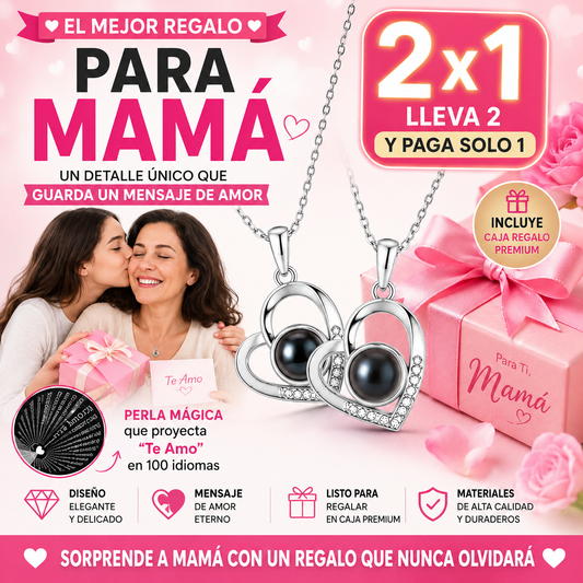 Collar de Corazón con Perla Mágica ❤️EL MEJOR REGALO PARA MAMÁ❤️ Lleva 2 y Paga 1😱