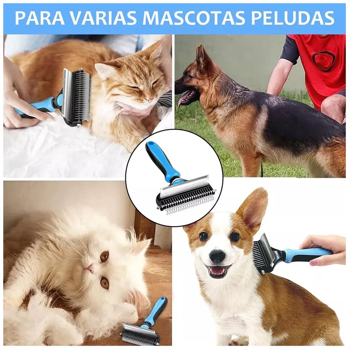 Cepillo de Doble Dentadura 🐶 ADIÓS AL PELO DE TU MASCOTA 😍50% DE DESCUENTO😍