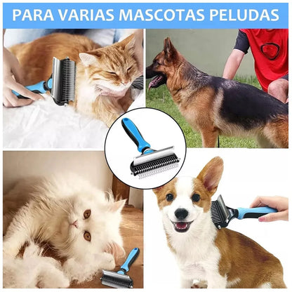 Cepillo de Doble Dentadura 🐶 ADIÓS AL PELO DE TU MASCOTA 😍50% DE DESCUENTO😍