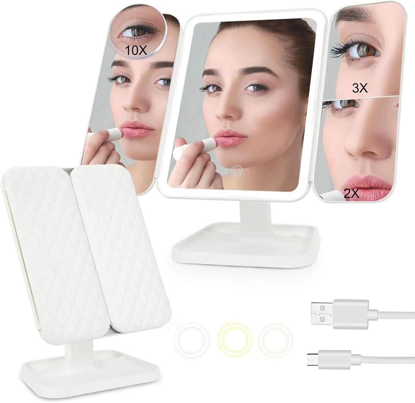 Espejo de Maquillaje con Luz LED - REALZA TU BELLEZA EN TODO MOMENTO 😍